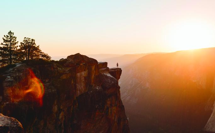 Sunrise on cliff